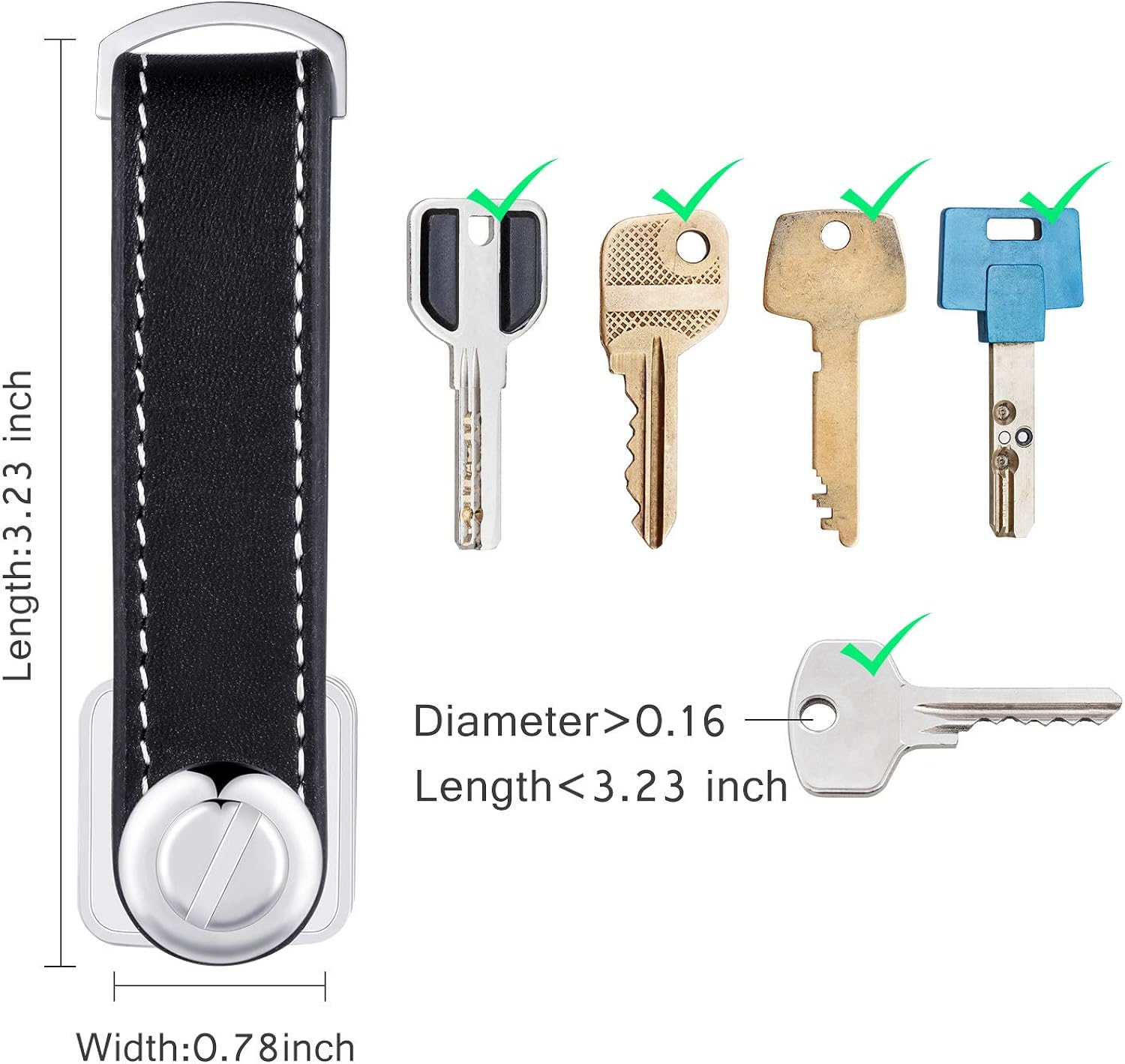 2 Sets Leather Key Organizer Compact Key Holder Folding Pocket Key Holder up to 16 Keys for Mens Father's Day Gift(Black, Brown) at  Men’s Clothing store