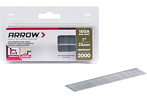 Arrow BN1816WCS 18-Gauge Steel Brad Nails for Molding, Cabinets, Framing, Trim, and Finishing, Safe to Use with Electric or Battery Powered Nailers, 1-Inch, 2000 Pack