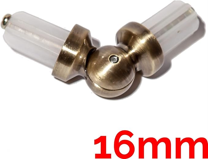 IANPAV CURTAIN POLE/ROD ELBOW CORNER JOINT CONNECTOR Ø16 mm Antique
