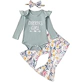 Singcoco Newborn Girl Clothes Baby Floral Outfit Daddy's Girl Bodysuit