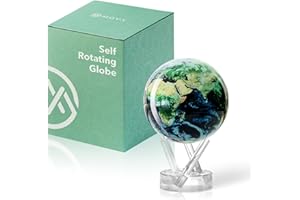 MOVA Globe - Earth with Clouds Classic (4.5") | Self-Rotating Globe Powered by Light | Silent Motion, No Batteries or Wires |