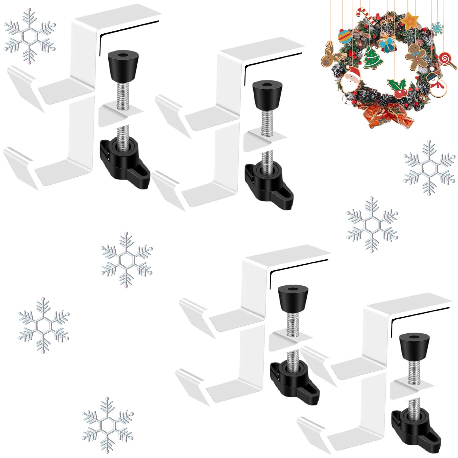 Photo 1 of [Black Brackets - View Live Photo] Bayyeskey Desktop Hook Under-Table Handbag Hanger Wallet Hook Simple for Holiday Decoration Desktop Backpack Rack Headphone Hanger 2-Piece Pack Double Hook (4-Piece Black)