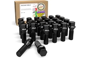 Wheel Accessories Parts 24 Pcs M14 x 1.5 14 x 1.5 Acorn Seat Lug Bolt 17mm Hex 35mm Thread Length Black Finish Freightliner Sprinter 1500 2500 ｜ Mercedes Benz 1500 2500 3500 3500XD