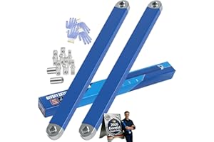 PRO - Offset Extension Wrench Set, 15-Inch Impact Ready Tight Reach Wrench with 1/4", 3/8", 1/2" Square Drive Adapters, High 