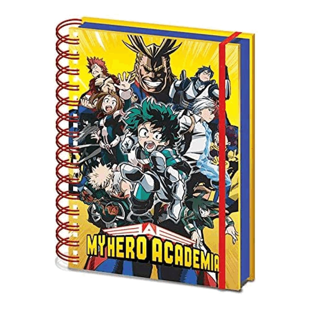 My Hero Academia S1 Hardback Wiro Notebook, A5 Lined Pages (Radial Character Burst Design) - Official Merchandise