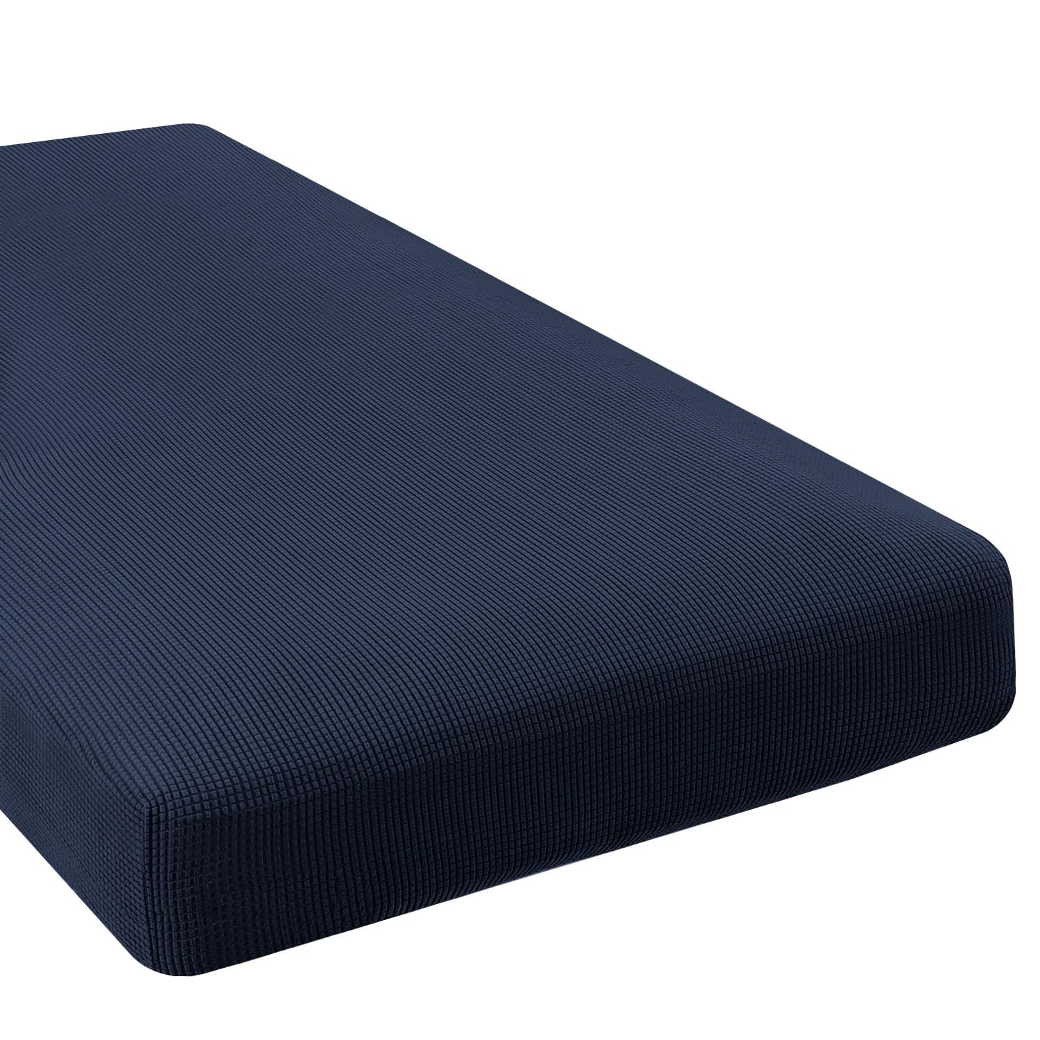 Photo 1 of H.VERSAILTEX Super Stretch Individual Chaise Cover Sectional Couch Covers for L Shaped Sofa Both Left/Right Featuring Thick Jacquard Textured Twill Fabric (1 Piece Chaise Cover, Navy)