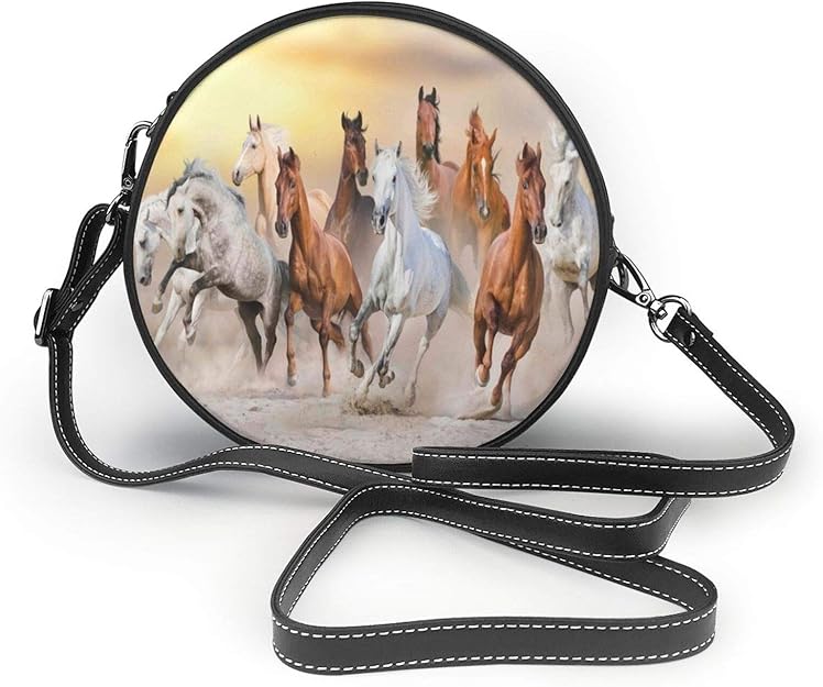 La Borsa A Dorso Di Cavallo Funny Horses - Borsa a tracolla rotonda da donna, a forma di cavallo