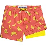 maamgic Boys Swim Trunks with Compression Liner Toddler Stretch Swim Shorts