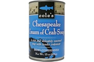 COLE'S Cole’s - Chesapeake Cream of Crab Soup - Premium Canned Fresh Crab Meat & Nutritious Semi Condensed and Gluten-free Crab Bisque