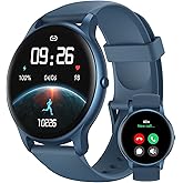 Parsonver Smart Watch for Women Men (Answer/Make Calls) Compatible with iPhone/Android Phones, Fitness Tracker with 100+ Sports Modes IP68 Waterproof, Heart Rate/Blood Oxygen/Sleep/Steps Monitor, Blue