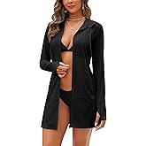 Bsubseach Women's UPF 50+ Swim Cover Up Sun Protection Hoodie SPF Jacket Lightweight Zip Long Sleeve Swimsuit Beach Cover Ups