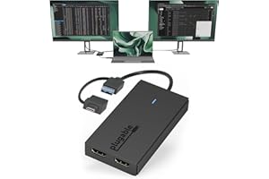 Plugable Dual Monitor Adapter for M1/M2/M3/M4 macOS Systems, Windows, ChromeOS. Broad Compatibility - Thunderbolt, USB-C, USB