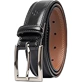 Vince Camuto Mens Belt | Double Stitch Detailing | Genuine Leather Belt