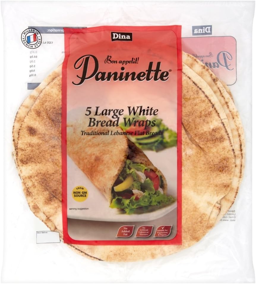 Dina White Khobez Flatbreads Wrap, 275 g Amazon.co.uk Grocery