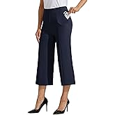 Willit Women's Capri Pants Dress Yoga Pants Wide Leg Business Casual Capris Work Slacks Stretch High Waisted 21"