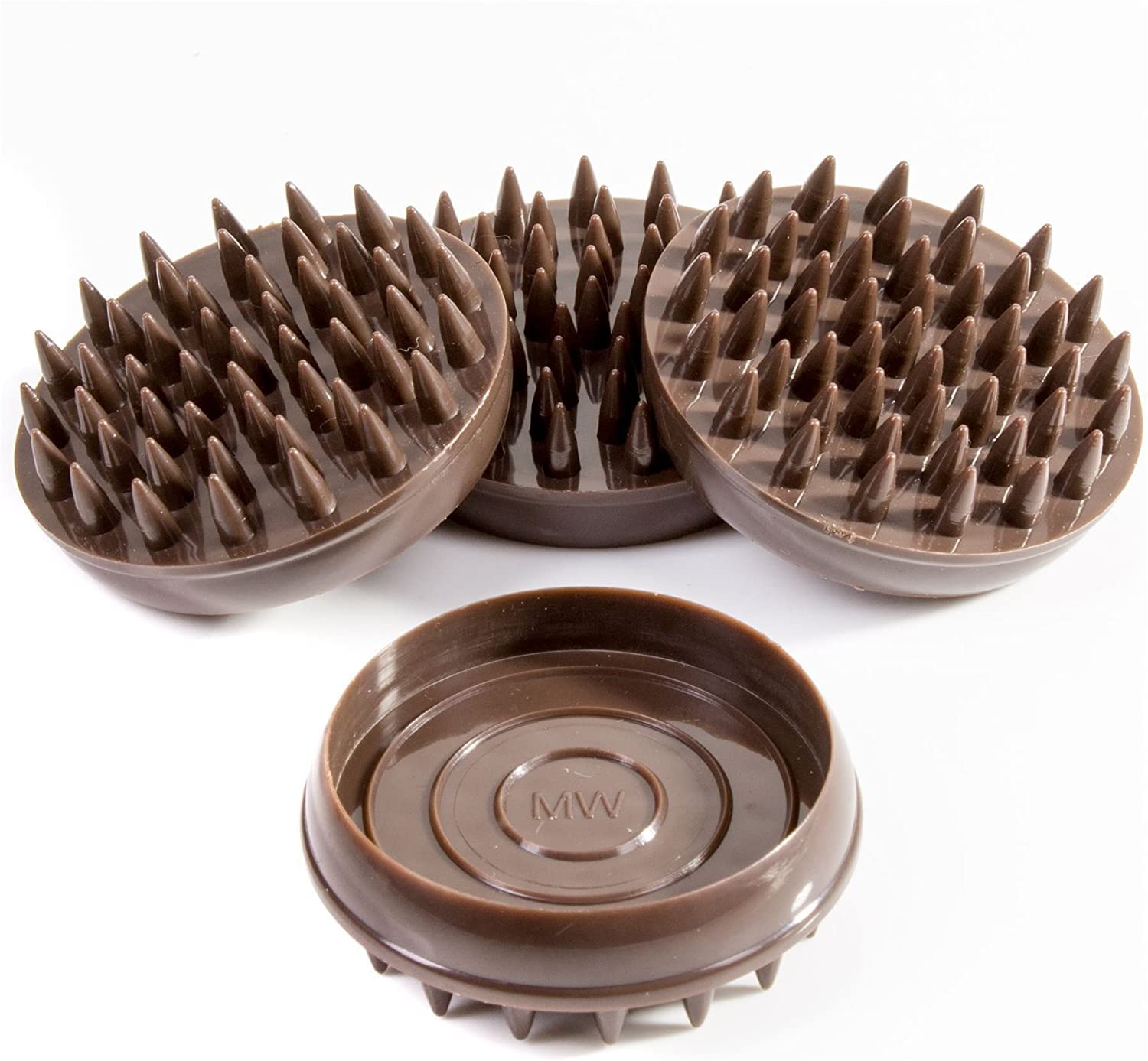 Merriway® BH01165 (4 Pcs) Castor Caster Cups with Spikes, Small Brown Outer Dimension 45 mm (1.3/4 inch) - Pack of 4 Pieces