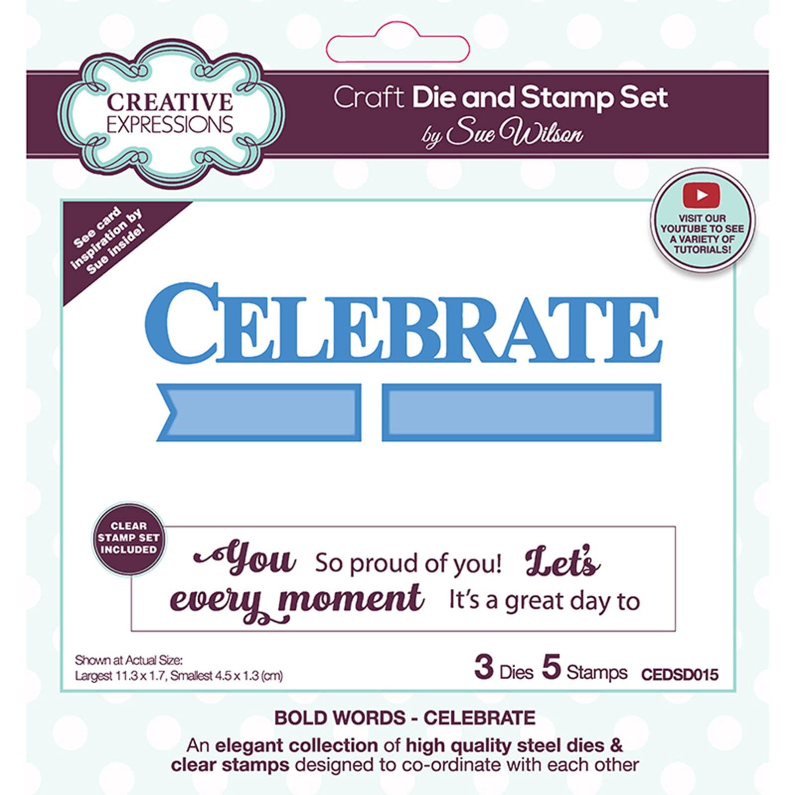 Sue Wilson - Celebrate - Craft Die & Stamp Set