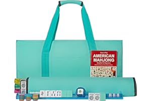 GUSTARIA American Mahjong Game Set, 166 Light Green Tiles, 4 All-in-One Color Rack/Pushers, Complete Mahjong Tile Set, Light Green Carrying Bag