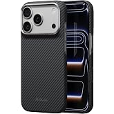 pitaka for iPhone 18 Pro Case 6.3" with Caseless Feeling, Black Grey(Twill) | Barely There Feel Ultra-Slim Case, Camera Control Button, Compatible with MagSafe, 600D Aramid Fiber Woven, Silky Texture