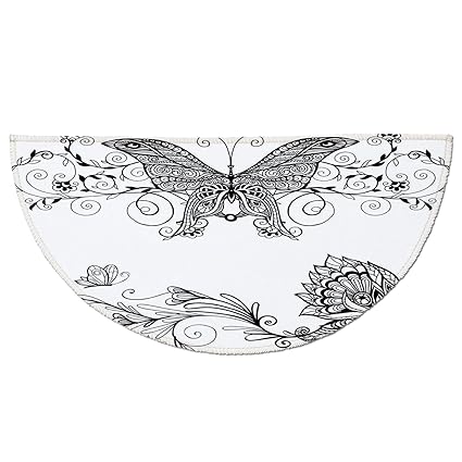 Amazon Com Half Round Door Mat Entrance Rug Floor Mats Black And