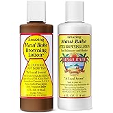 Maui Babe Tanning Set - Original Browning Lotion (4oz) and After Browning Lotion (4oz) - Natural Hawaiian Ingredients, For a Natural, Intense Dark Tan