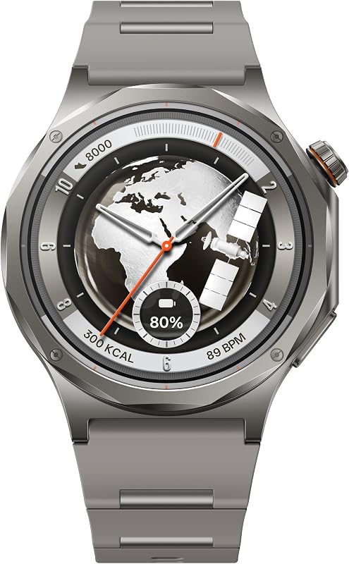 Smartwatch X3 mit Wear OS, 1,5 Zoll AMOLED-Display, Akku bis zu 16 Tage, EKG und Gesundheit in 60 Sekunden, Dual GPS, wasserdicht IP69/5 ATM, Titan und Saphirglas, Misty