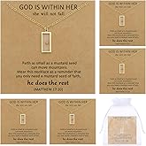 Teenyyou 6 Set Mustard Seed Necklace for Women Faith Necklace Mustard Seed Jewelry Inspirational Religious Christian Gifts
