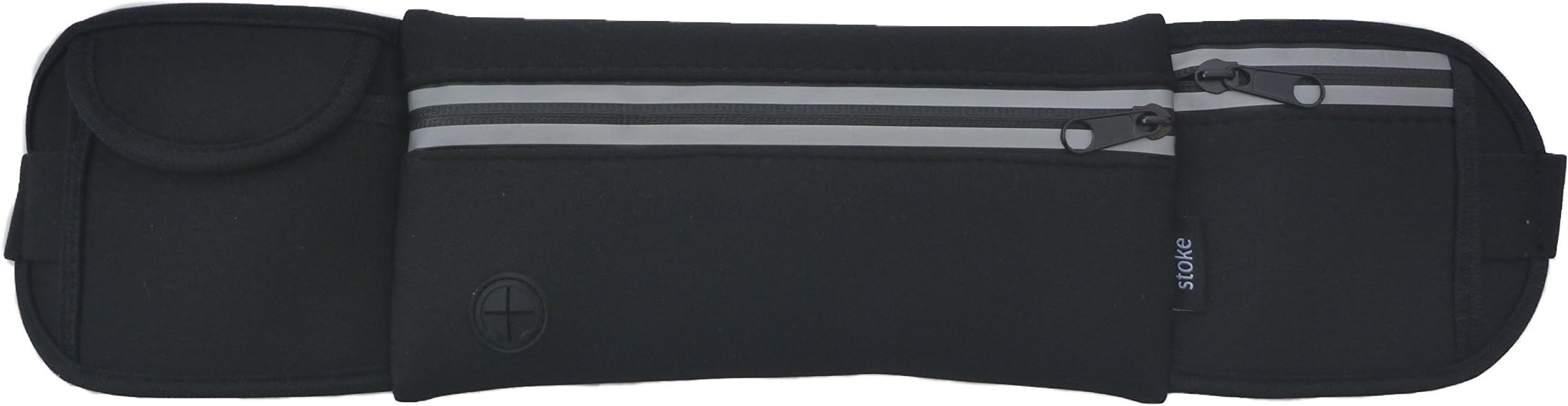 Stoke Activity Belt Waist Pack - Large Water Resistant Neoprene Running Belt Fanny Pack for Hiking Activity Fitness Dog Walking โ Adjustable Running Pouch for iPhone Plus, Android Windows Large Phones