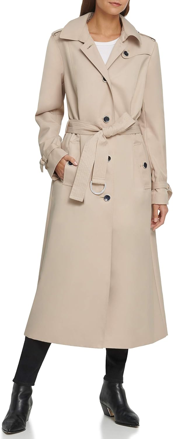 DKNY womens Dkny Trenchcoat Belted Maxi: Clothing