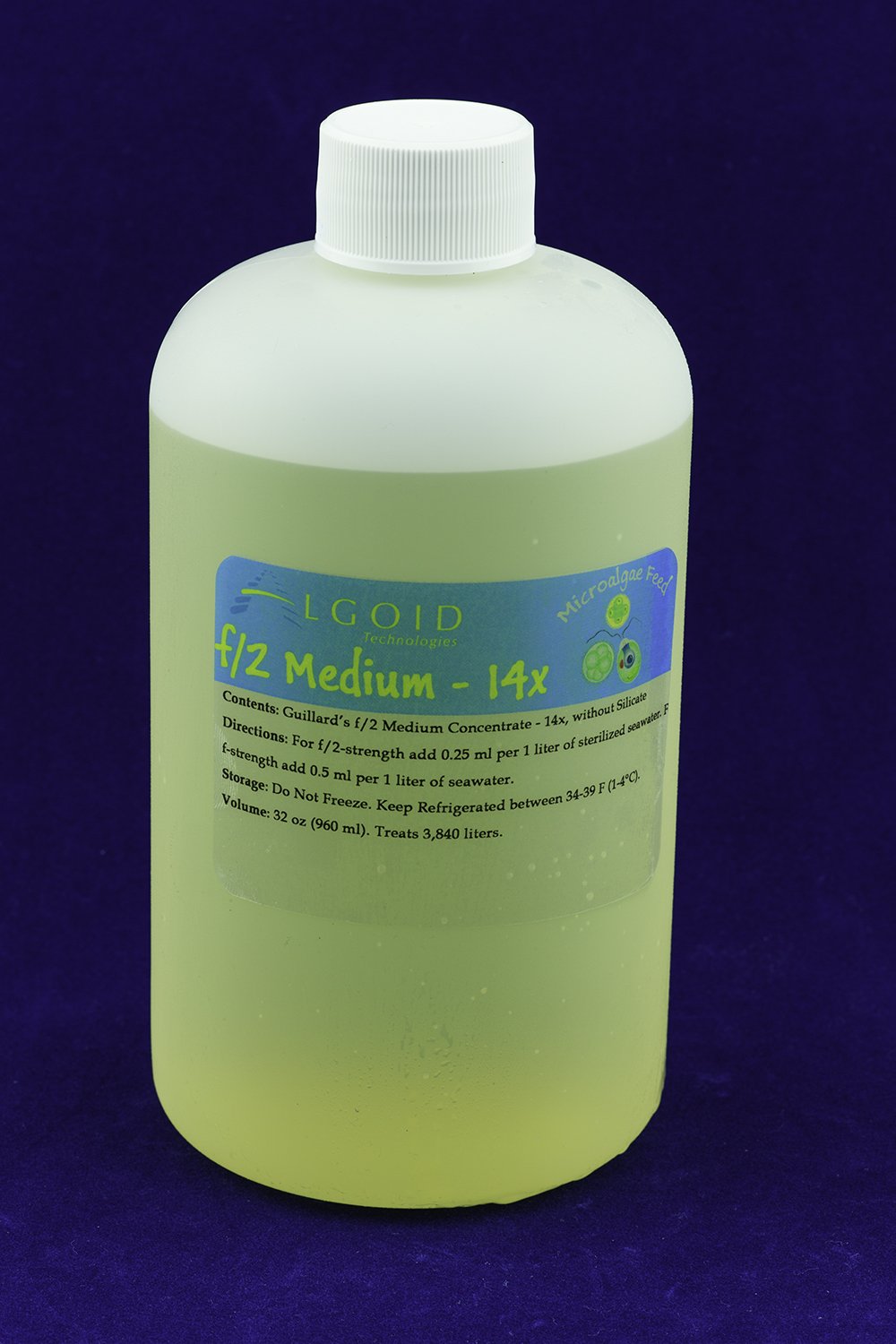 Algoid Technologies at Guillard's f/2 Growth Medium 14x Concentrate, w Silica - Microalgae Feed (16 oz)