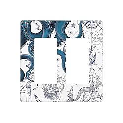 Nautical Octopus Mermaid Lighthouse 2 Gang Double