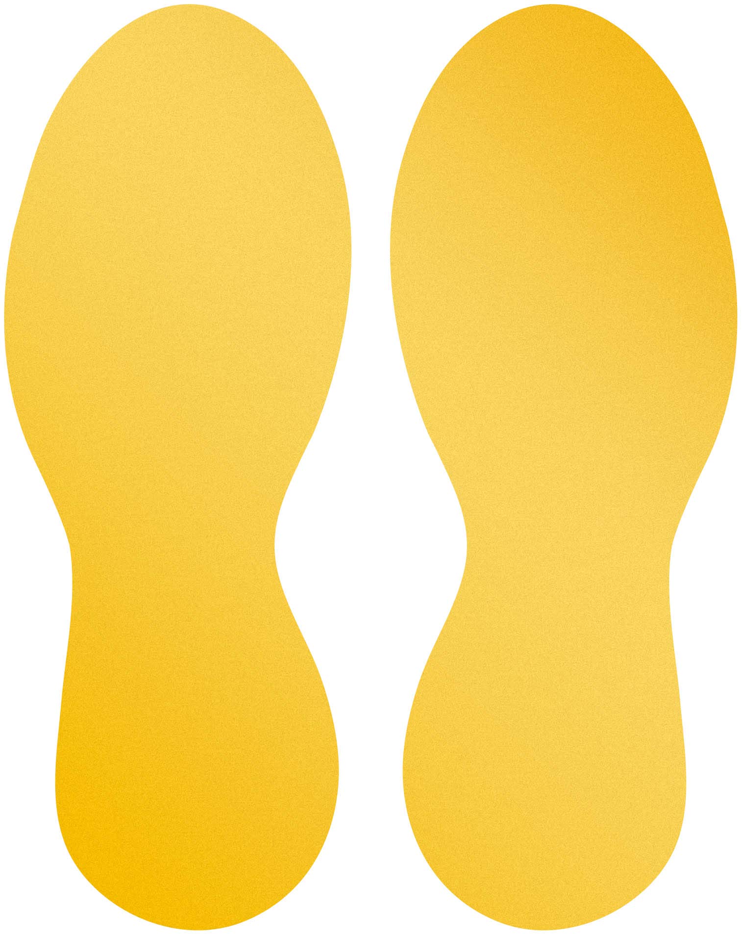 Durable Removable Self-Adhesive Feet Floor Stickers - Safety Foot Stickers - Perfect for Warehouses - 5 Pairs - Yellow - 90 x 0.2 x 240mm