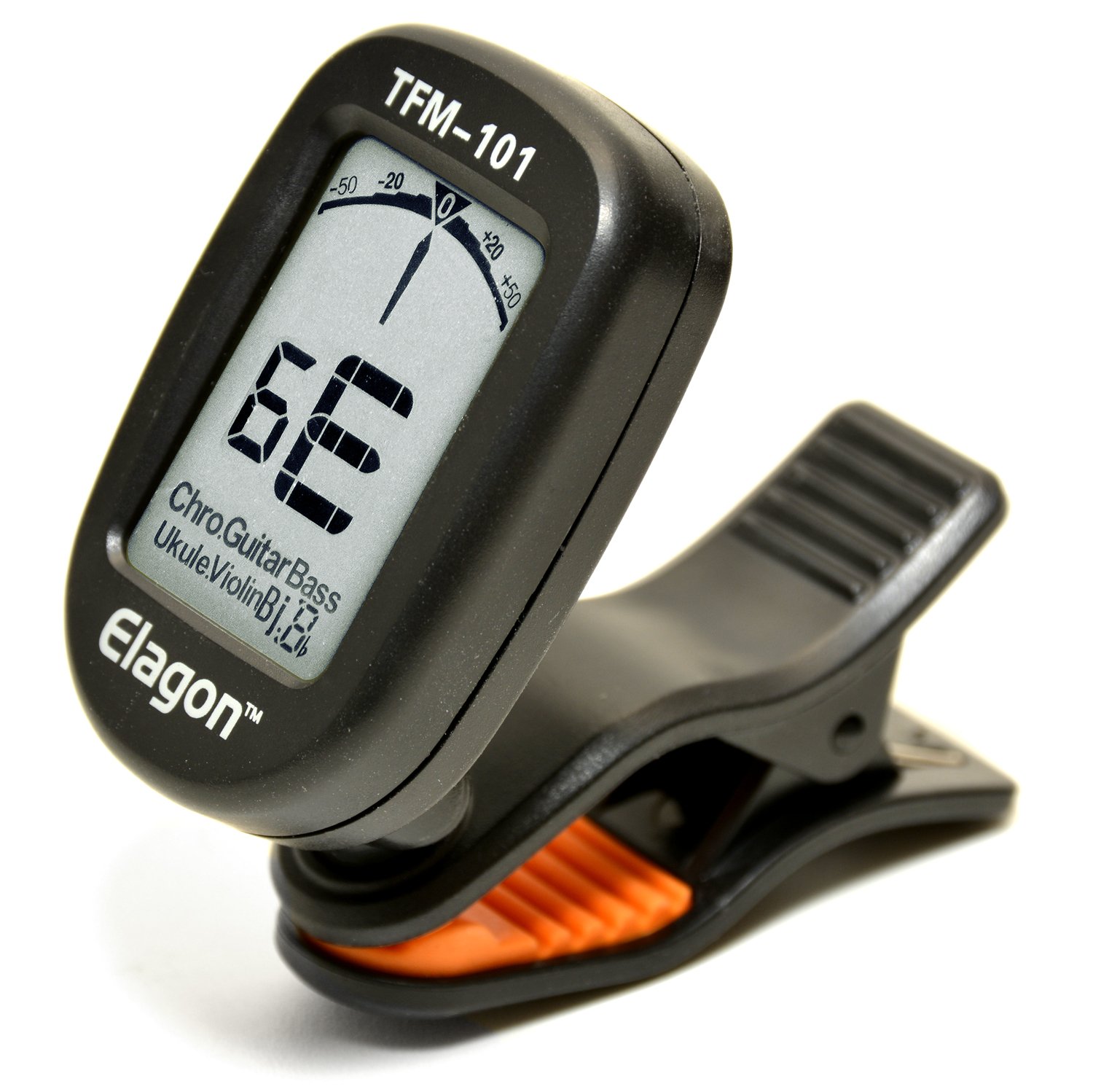 Elagon (TFM-101) Clip-On Multi-Instrument Tuner, 9 Tuning Modes for: Guitars, Bass, Ukulele, Banjo, Violin, F Key, Bb Key, Eb Key, Chromatic Tuning for all Non-Standard Tuning. Very Simple to Use.
