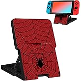 Lotadilo Switch Stand for Nintendo Switch/OLED - Cute Holder for Women Girls Boys Kids Teens Cartoon Design Cool Phone Stand Adjustable Portable Foldable Switch Accessories, Black Red