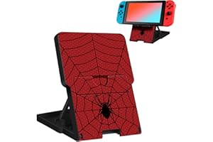 Lotadilo Switch Stand for Nintendo Switch/OLED - Cute Holder for Women Girls Boys Kids Teens Cartoon Design Cool Phone Stand Adjustable Portable Foldable Switch Accessories, Black Red