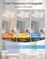 YUNLONG Smart Ceiling Fan with Lights Alexa Google Assistant Remote 6 Speed view 3