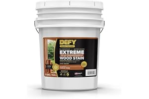 DEFY Extreme Semi-Transparent Outdoor Wood Stain and Sealer in One, Cedar Tone, 5 Gallon - Fence Stain, Deck Stain and Sealer