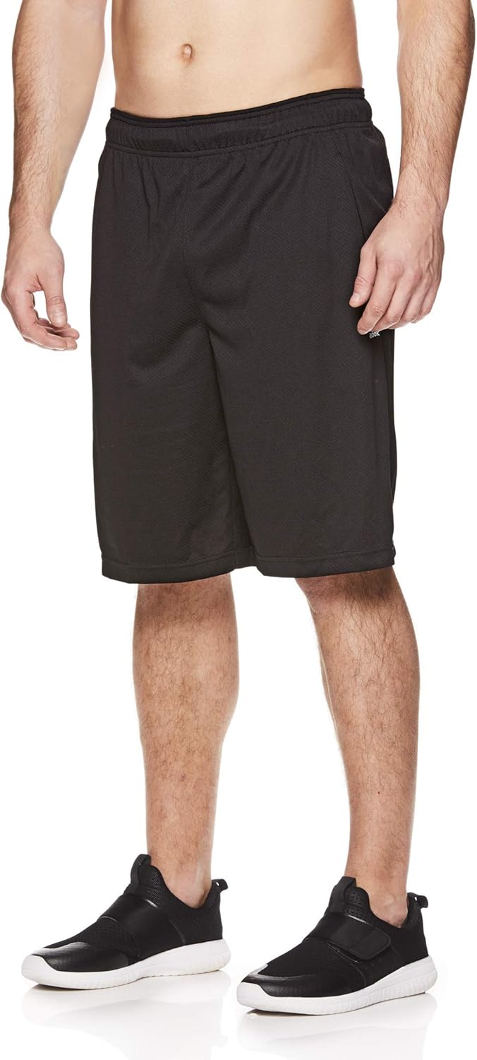 Reebok Men's Mesh Basketball Gym & Running Shorts w/Elastic Drawstring Waistband & Pockets: Clothing