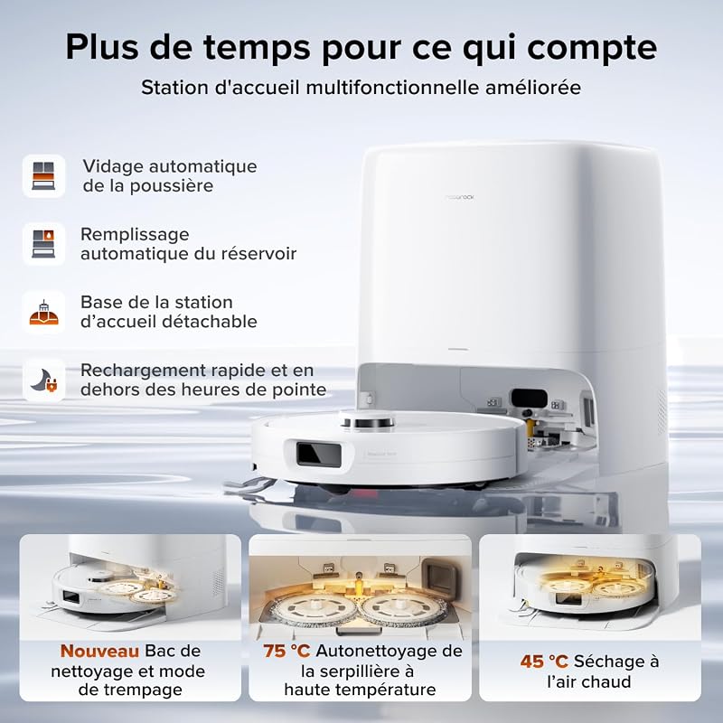 Qrevo 2 Pro Set Aspirateur Robot Laveur avec Station, 25 000 Pa