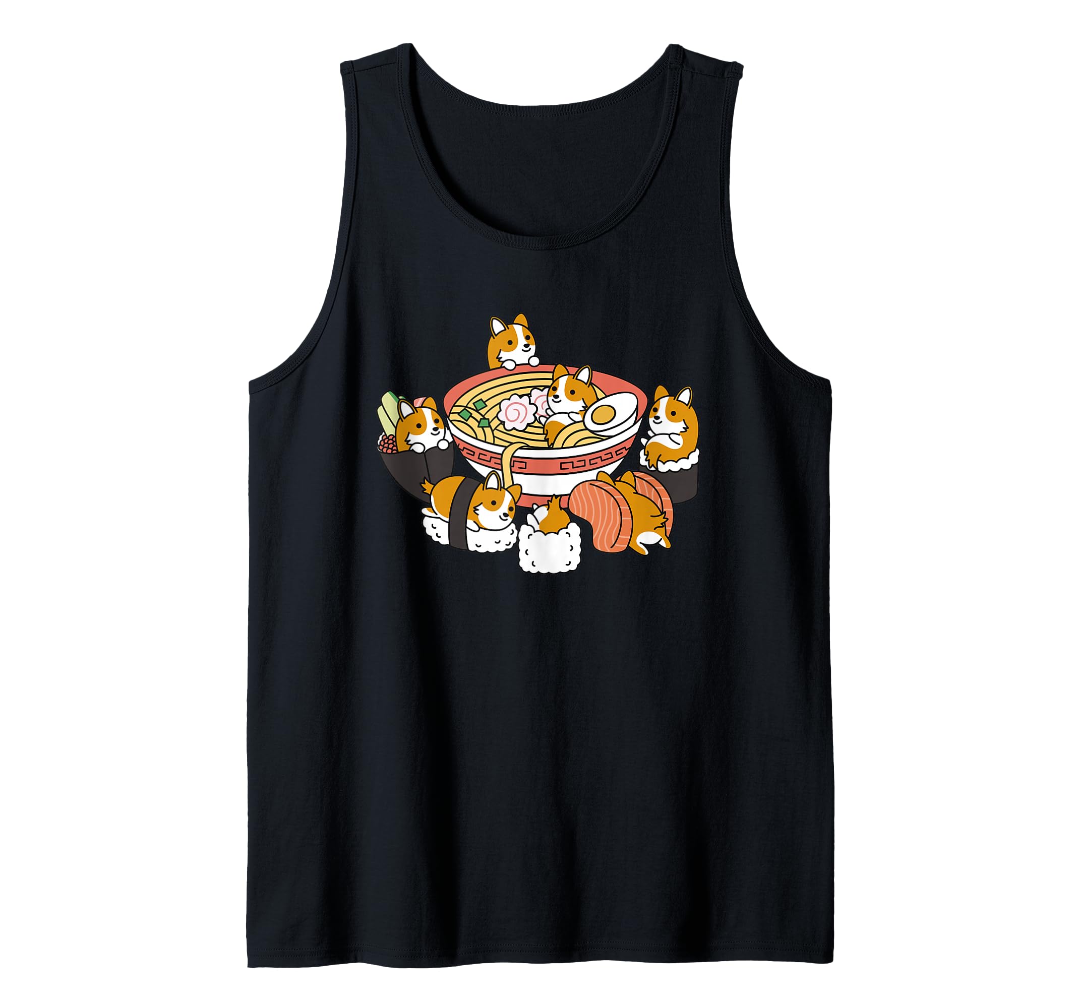 Ramen Sushi Corgi Dog Tank Top