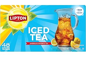 Lipton Unsweetened Iced Tea Bags, Family Size Zero Calories, 48 Tea Bags
