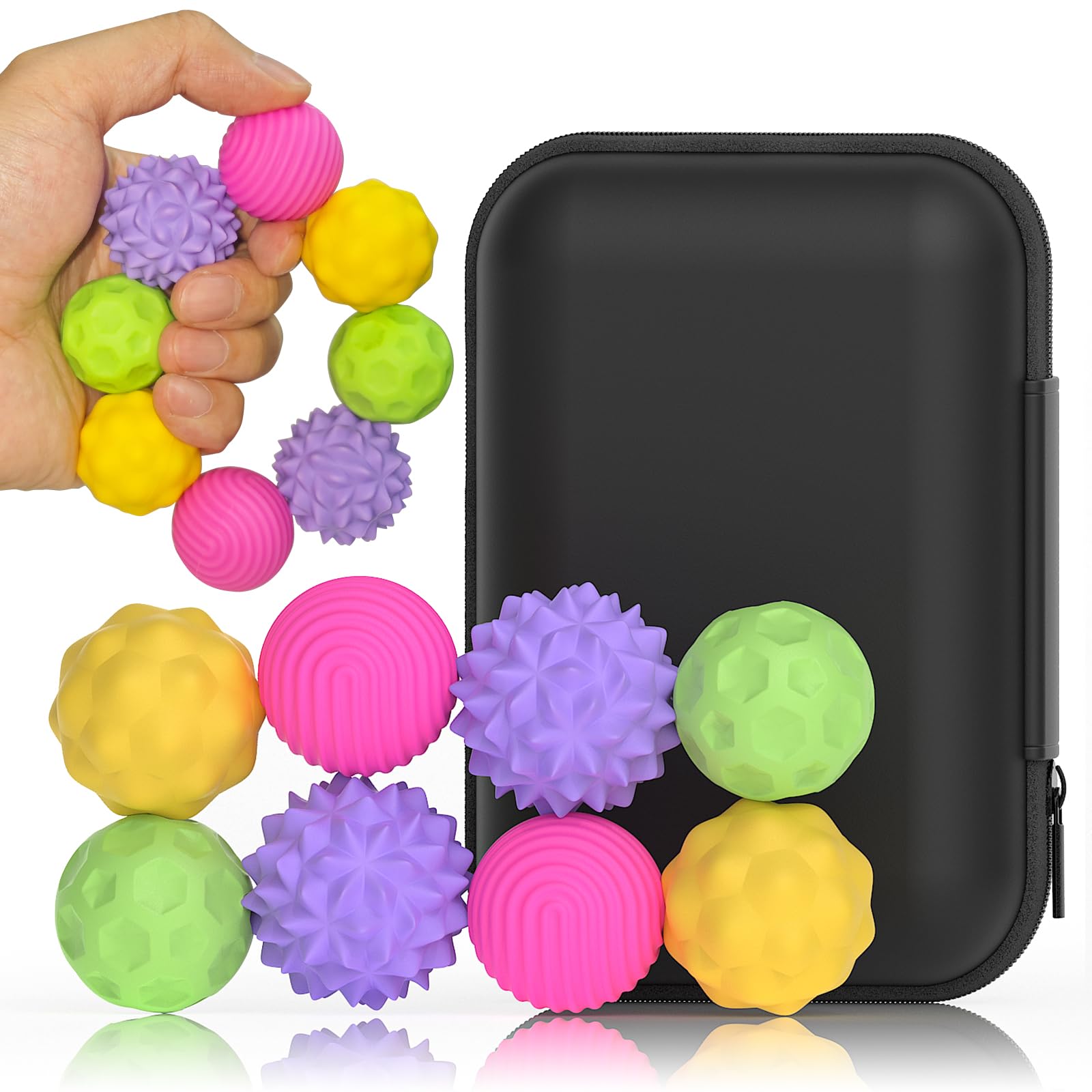 Photo 1 of Silicone Magnetic Balls,8 PCS Stress Relief Multi-Colored Ball for Autism ADHD Anxiety,Fidget Toys for Kids Adults, Quiet Office Desk Toy with Texture, Massage Balls for Hands, Gifts for Teens