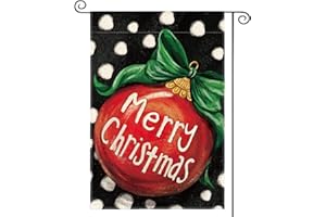 AVOIN colorlife Polka Dot Believe Christmas Garden Flag 12x18 Inch Double Sided, Ornament Baubles Winter Farmhouse Yard Outdoor Decorative Flag