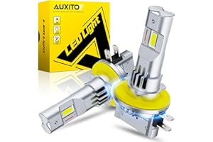 AUXITO H11B LED Bulb, 900% Ultra-Bright, 6500K White Light, Plug and Play, Long Lifespan, No Flicker, 99% Compatibility, 2PCS