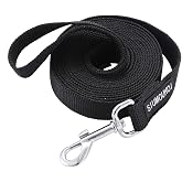 Siumouhoi Strong Durable Nylon 10ft Long Dog Training Leash, Traction Rope, 1 Inch Wide, for Small and Medium Dog (Black, 10 Feet)