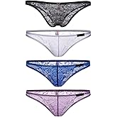ZJWeiLan Men's Lace Briefs, low-waisted, Sexy breathable Underwear