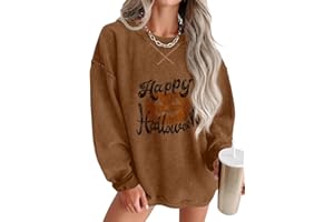 ONLYSTORY Womens Sweatshirts Casual Cored Corduroy Pullover Tops Oversized Long Sleeve Crewneck Shirts