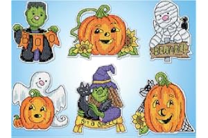 Halloween Friends Counted Cross Stitch Ornament Kit - Set/6