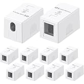 [UL Listed] Cable Matters 10-Pack 1-Port Keystone Surface Mount Box, White | Keystone Jack Surface Mount Box