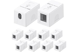 Cable Matters UL Listed 10-Pack 1-Port Keystone Jack Surface Mount Box in White